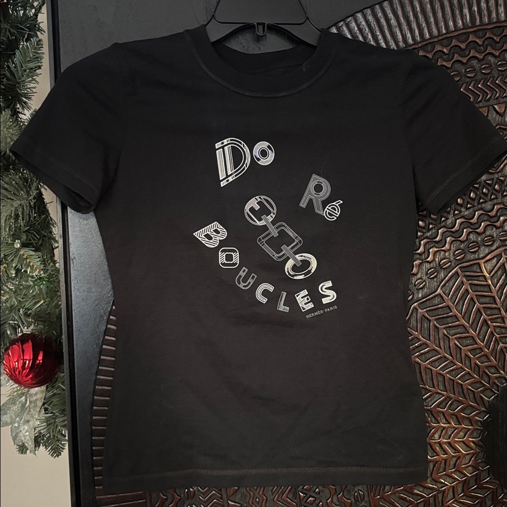 NEW Hermes Do Re Boucles black t shirt - Picture 8 of 8